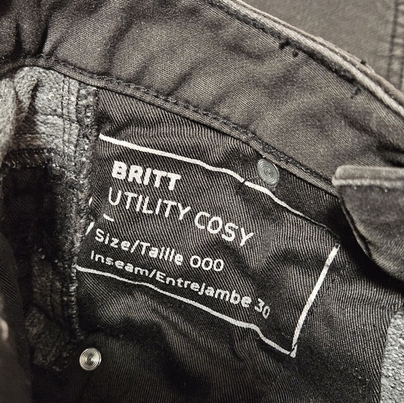 Dovetail Workwear Britt Utility Black Stretch Thermal Denim Size 000/30 - Picture 6 of 6